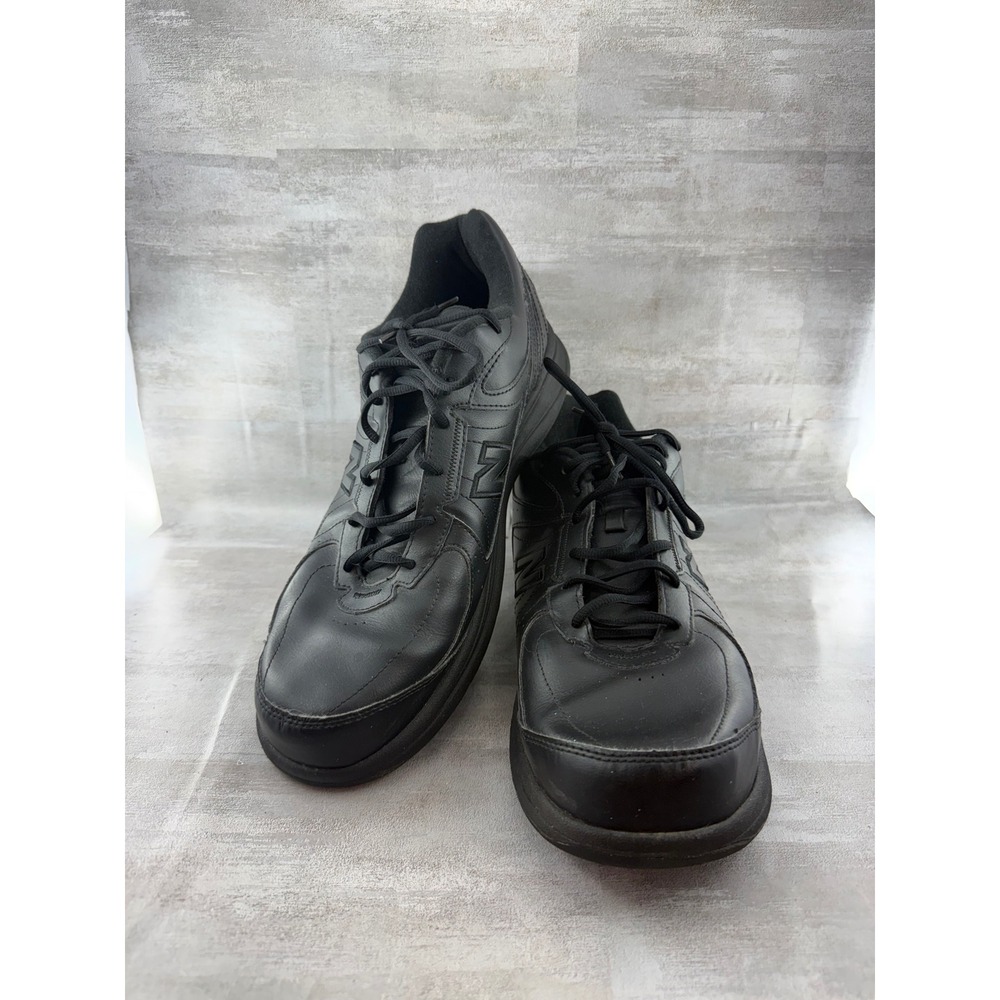 New Balance MW577BK Men Black Leather Walking Shoes Made in USA Size 14 D